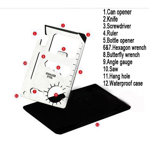 NVX XMTC181 18 in 1 Credit Card Multi-Tool (Bottle Opener, Can Opener, Screwdrivers, Phone Stand & More)