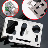 Credit Card Multi Tool - Can Opener, Knife, Screwdriver, Ruler, Bottle Opener, Wrench, Saw Blade, attach to your Keychain, More!