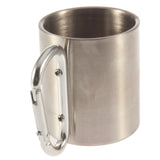 Double Wall Stainless Steel Mug with Carabiner Hook - Great for Hiking and Camping!