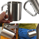 Double Wall Stainless Steel Mug with Carabiner Hook - Great for Hiking and Camping!
