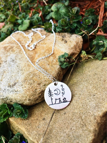 Camping Under a Big Bright Moon Necklace - Show the World Your Love of Camping!